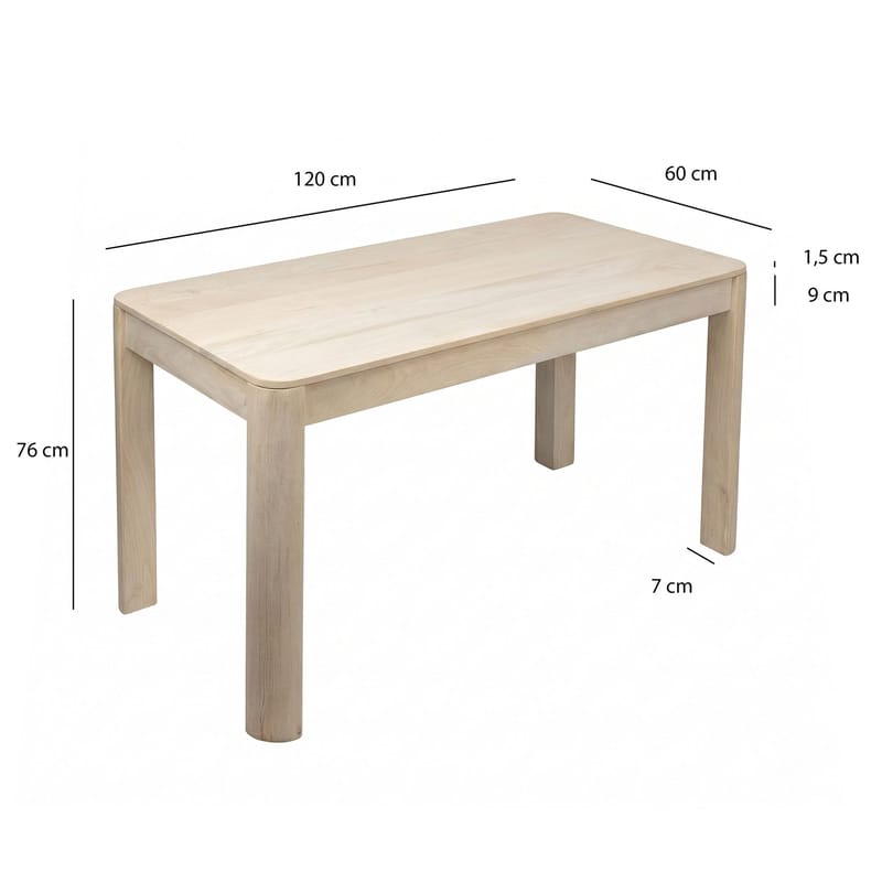 Heleri Matbord 120 cm - Ljus vitlasering - Möbler - Matplats - Matbord & köksbord