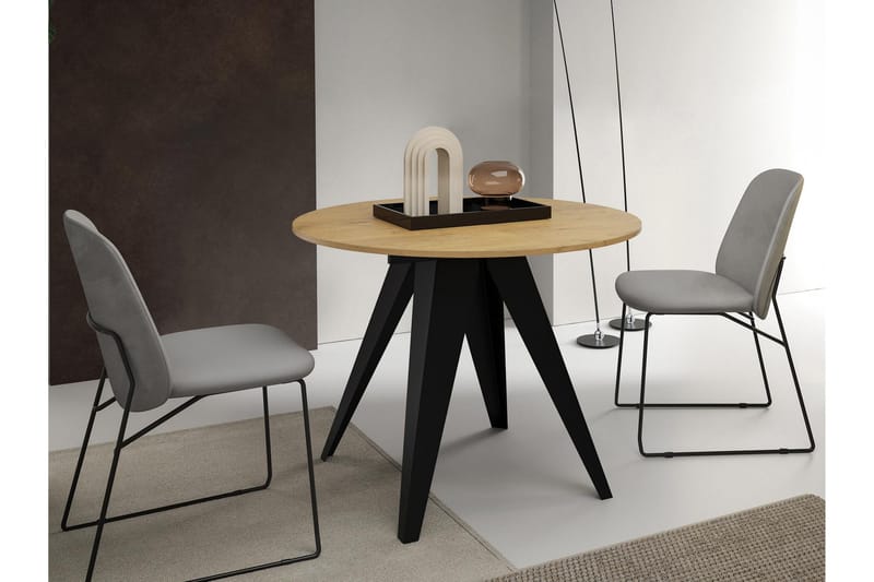 Hoban Matbord 128 cm - Svart/Beige - Möbler - Matplats - Matbord & köksbord