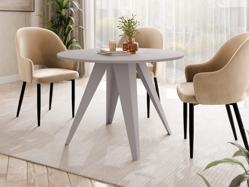 Hoban Matbord rund förlängningsbart 100-138 cm - Beige - Möbler - Matplats - Matbord & köksbord