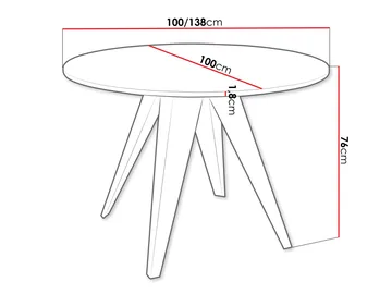 Hoban Matbord rund förlängningsbart 100-138 cm - Svart, natur - Möbler - Matplats - Matbord & köksbord