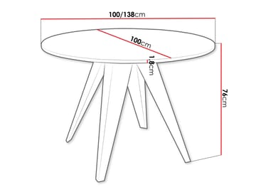 Hoban Matbord rund förlängningsbart 100-138 cm - Svart (svart marmorskiva) - Möbler - Matplats - Matbord & köksbord