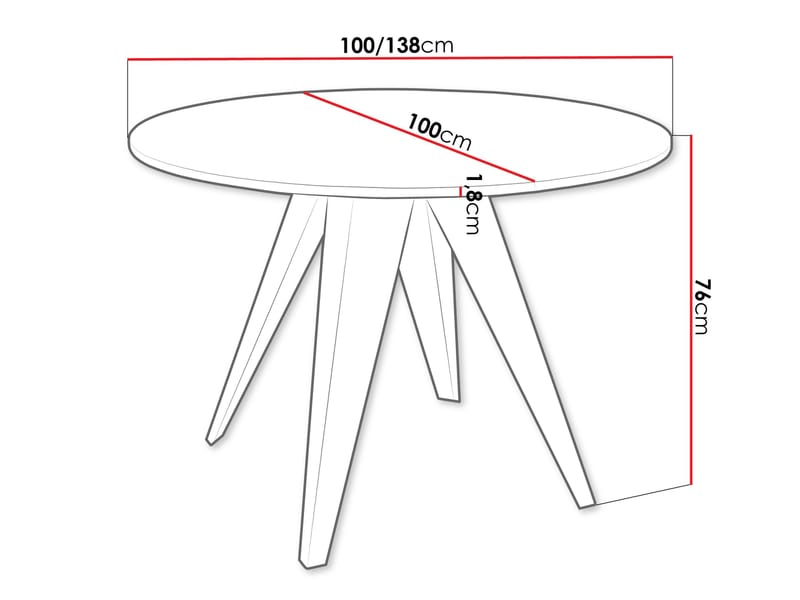 Hoban Matbord rund förlängningsbart 100-138 cm - Svart, vit - Möbler - Matplats - Matbord & köksbord