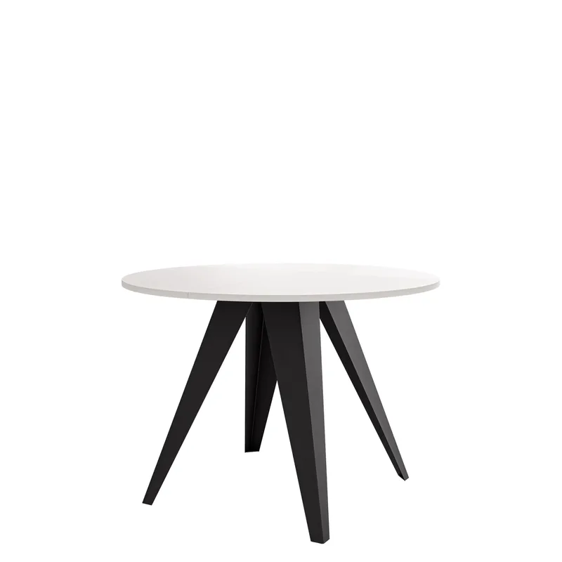 Hoban Matbord rund förlängningsbart 100-138 cm - Svart, vit - Möbler - Matplats - Matbord & köksbord