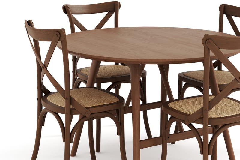 HULSIG Matbord 120 cm Runt med FORTEILAND Matstolar - Matgrupp & matbord med stolar