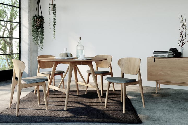 HULSIG Matgrupp 120 cm Rund inkl 4 Stolar Natur - Matgrupp & matbord med stolar