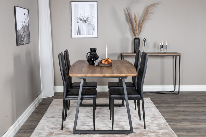 Inca Matgrupp 160 cm Rektangulär med 4 Slim stolar - Möbler - Matplats - Matgrupp & matbord med stolar