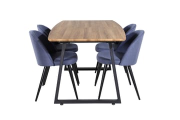 Inca Matgrupp 160 cm Rektangulär med 4 Velvet stolar