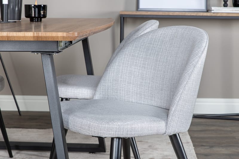 Inca Matgrupp 160 cm Rektangulär med 4 Velvet Stolar - Svart - Möbler - Matplats - Matgrupp & matbord med stolar