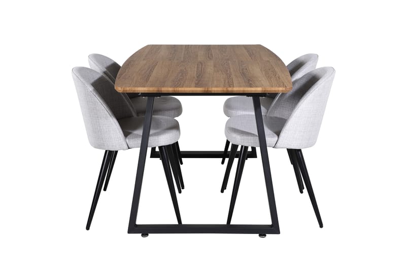Inca Matgrupp 160 cm Rektangulär med 4 Velvet Stolar - Möbler - Matplats - Matgrupp & matbord med stolar