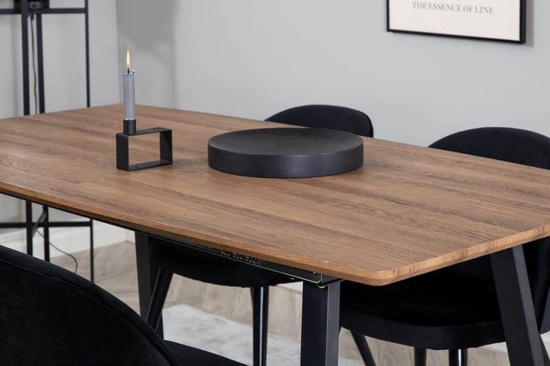 Inca Matgrupp 160 cm Rektangulär med 4 Velvet stolar - Möbler - Matplats - Matgrupp & matbord med stolar