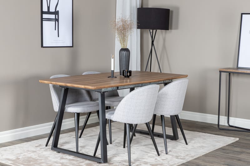 Inca Matgrupp 160 cm Rektangulär med 4 Velvet Stolar - Möbler - Matplats - Matgrupp & matbord med stolar