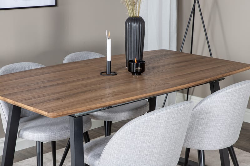 Inca Matgrupp 160 cm Rektangulär med 4 Velvet Stolar - Möbler - Matplats - Matgrupp & matbord med stolar