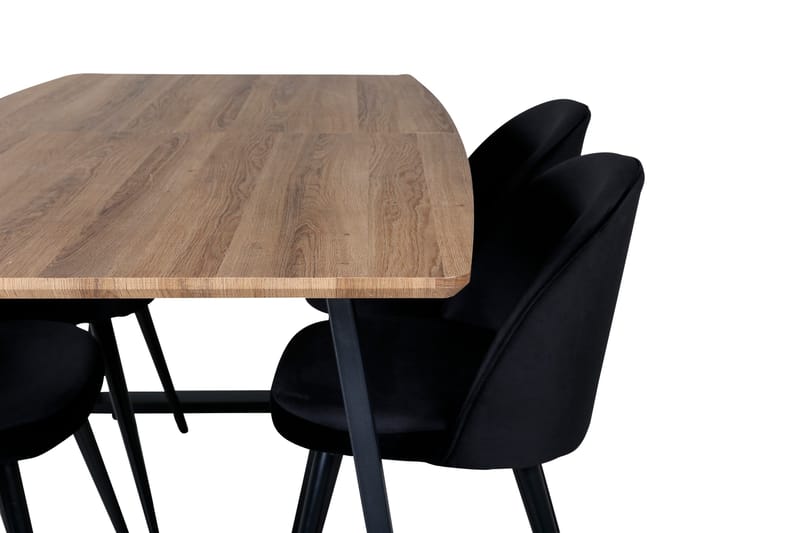 Inca Matgrupp 160 cm Rektangulär med 4 Velvet stolar - Möbler - Matplats - Matgrupp & matbord med stolar