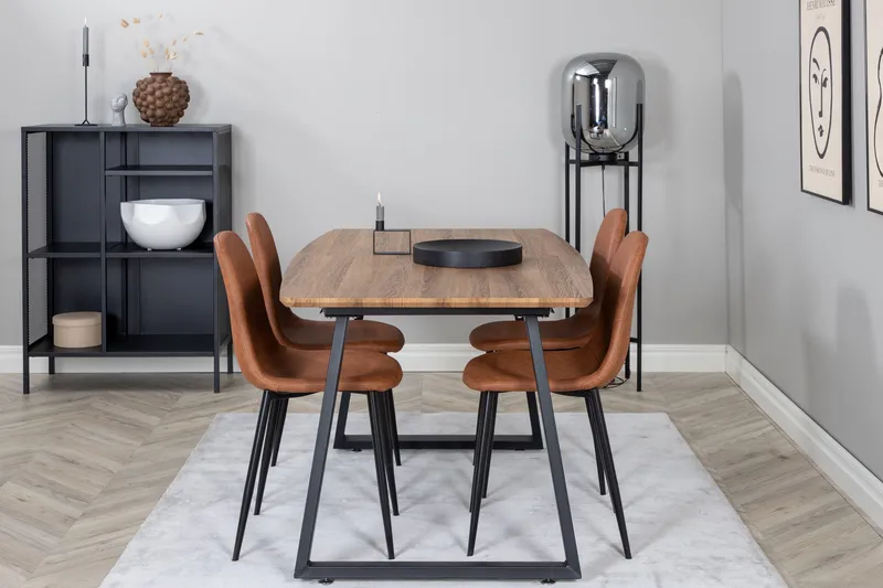 Inca Matgrupp 160 cm Rektangulär med 4 Polar stolar - Möbler - Matplats - Matgrupp & matbord med stolar