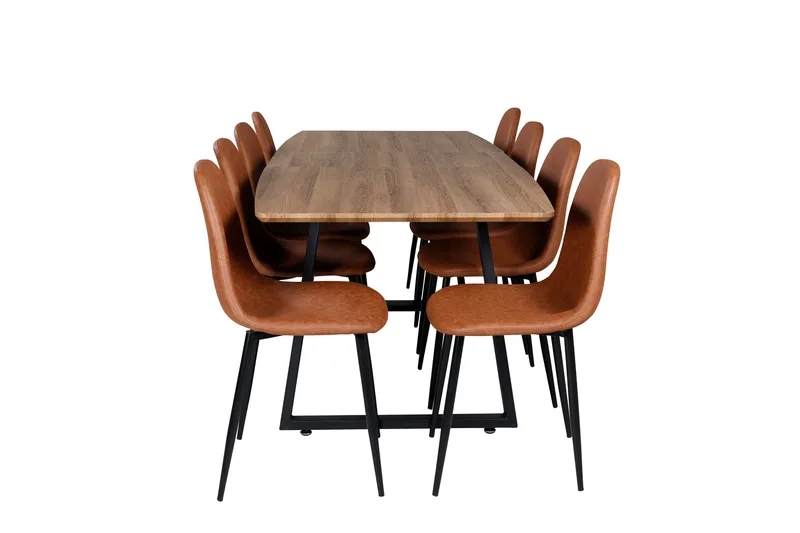 Inca Matgrupp 160 cm Rektangulär med 8 Polar stolar - Möbler - Matplats - Matgrupp & matbord med stolar
