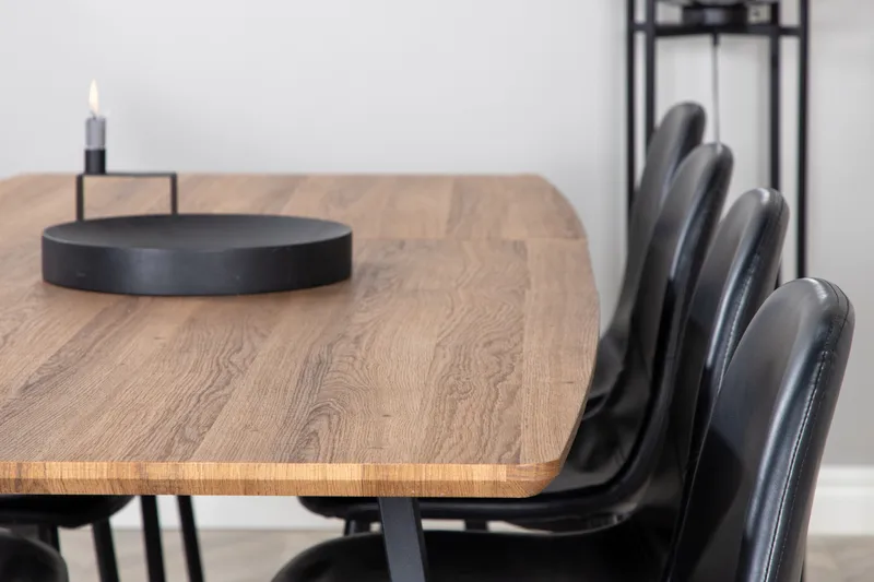 Inca Matgrupp 160 cm Rektangulär med 8 Polar stolar - Svart - Möbler - Matplats - Matgrupp & matbord med stolar