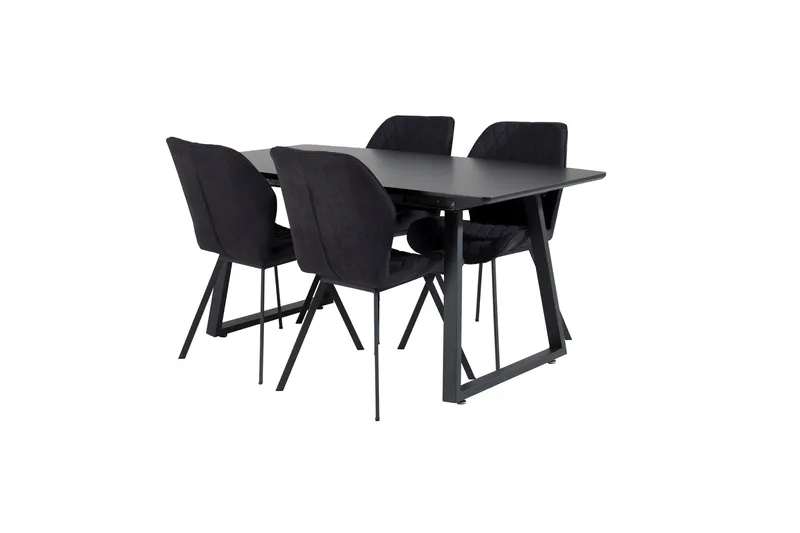 Inca Matgrupp Förlängningsbar 160 cm Rektangulär med 4 Gemma stolar - Möbler - Matplats - Matgrupp & matbord med stolar