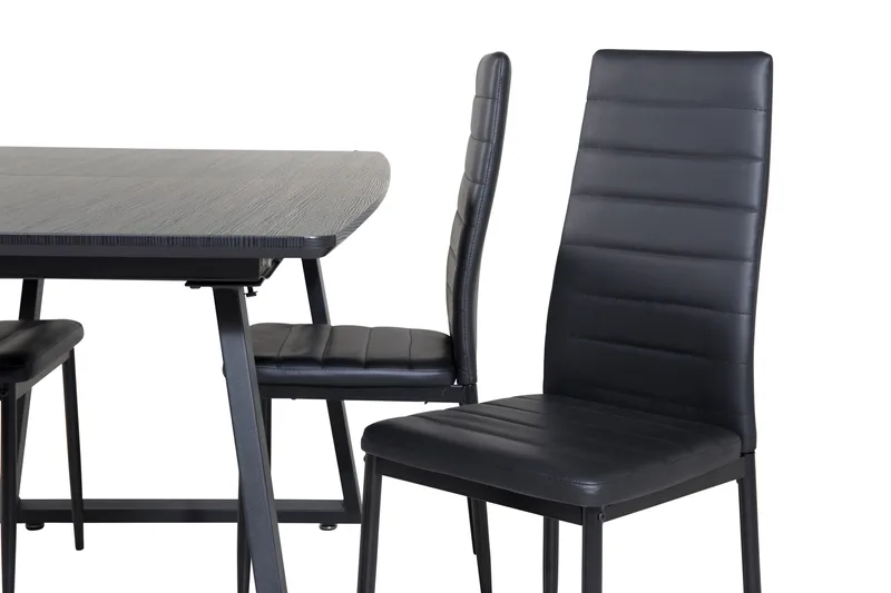 Inca Matgrupp Förlängningsbar 160 cm Rektangulär med 4 Slim stolar - Möbler - Matplats - Matgrupp & matbord med stolar