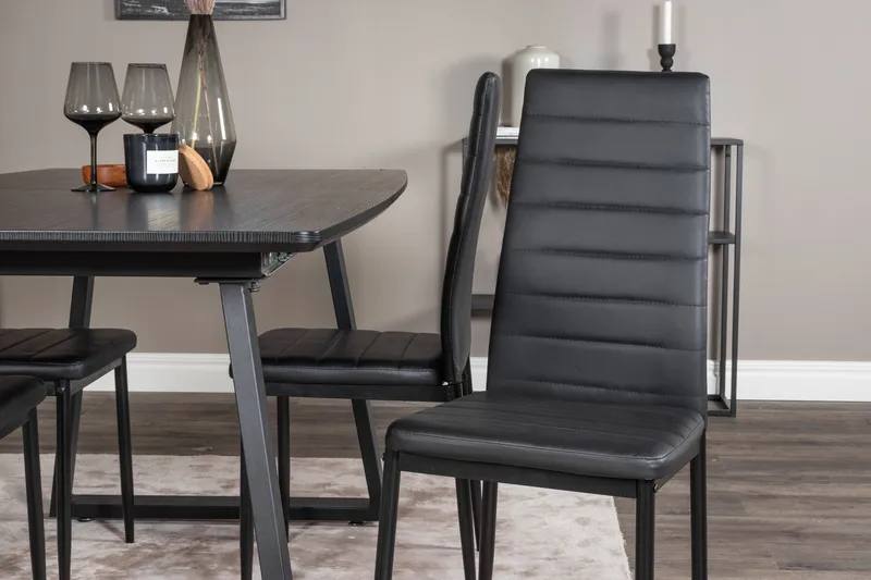 Inca Matgrupp Förlängningsbar 160 cm Rektangulär med 4 Slim stolar - Möbler - Matplats - Matgrupp & matbord med stolar