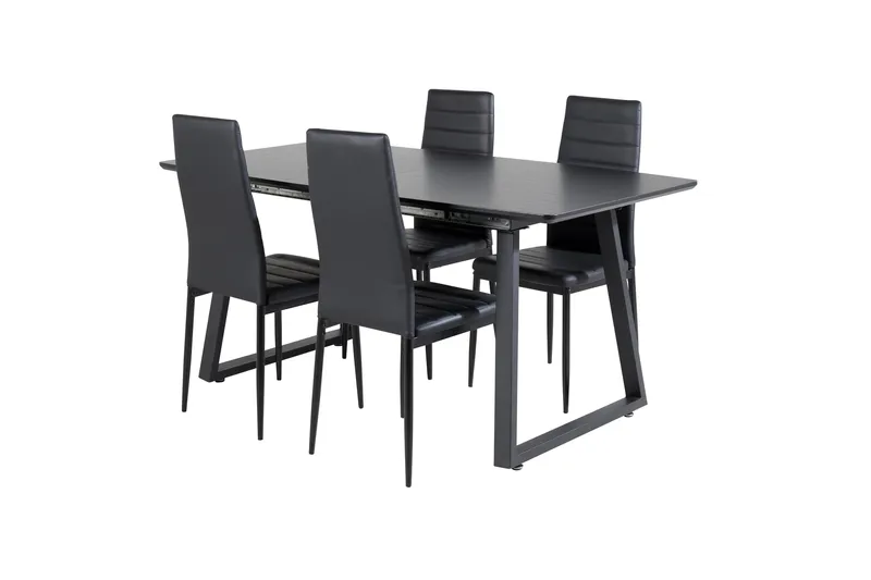 Inca Matgrupp Förlängningsbar 160 cm Rektangulär med 4 Slim stolar - Möbler - Matplats - Matgrupp & matbord med stolar
