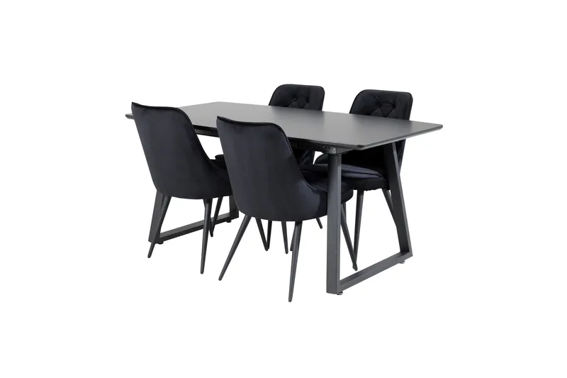 Inca Matgrupp Förlängningsbar 160 cm Rektangulär med 4 Velvet Deluxe stolar - Möbler - Matplats - Matgrupp & matbord med stolar