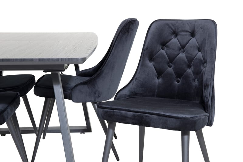 Inca Matgrupp Förlängningsbar 160 cm Rektangulär med 4 Velvet Deluxe stolar - Möbler - Matplats - Matgrupp & matbord med stolar