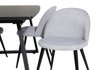 Inca Matgrupp Förlängningsbar 160 cm Rektangulär med 4 Velvet stolar - Möbler - Matplats - Matgrupp & matbord med stolar