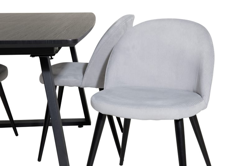 Inca Matgrupp Förlängningsbar 160 cm Rektangulär med 4 Velvet stolar - Möbler - Matplats - Matgrupp & matbord med stolar