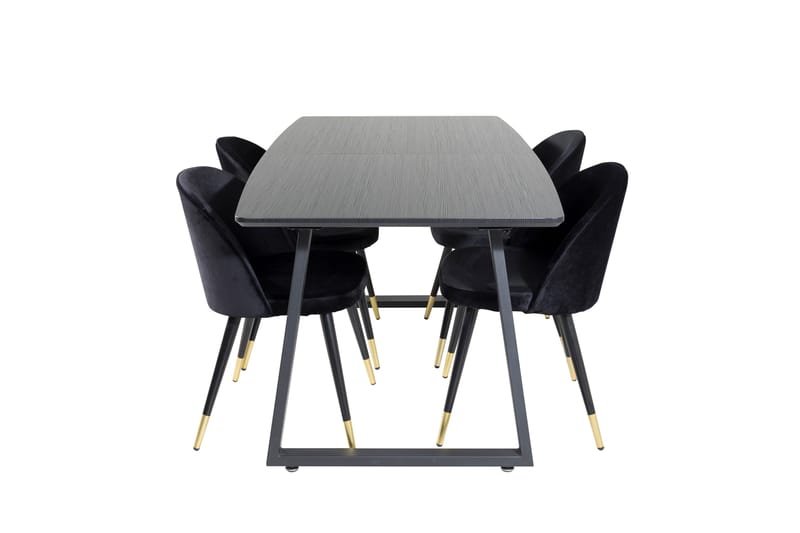 Inca Matgrupp Förlängningsbar 160 cm Rektangulär med 4 Velvet stolar