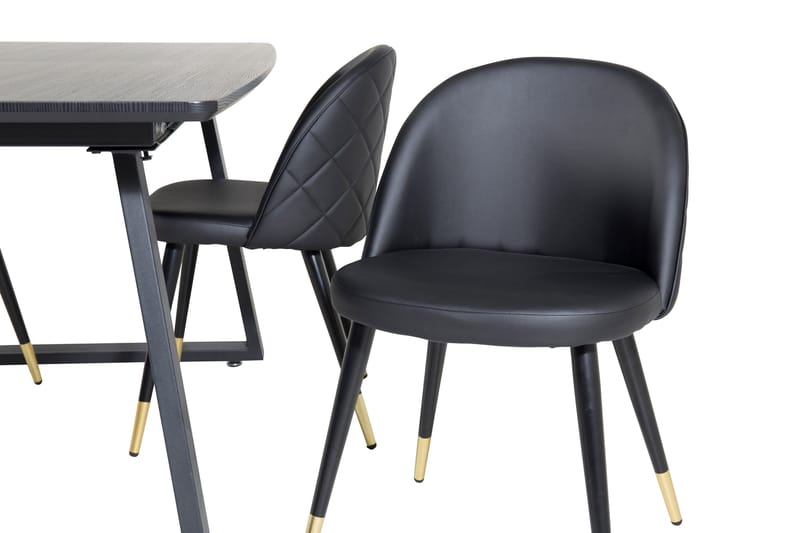 Inca Matgrupp Förlängningsbar 160 cm Rektangulär med 4 Velvet stolar - Möbler - Matplats - Matgrupp & matbord med stolar
