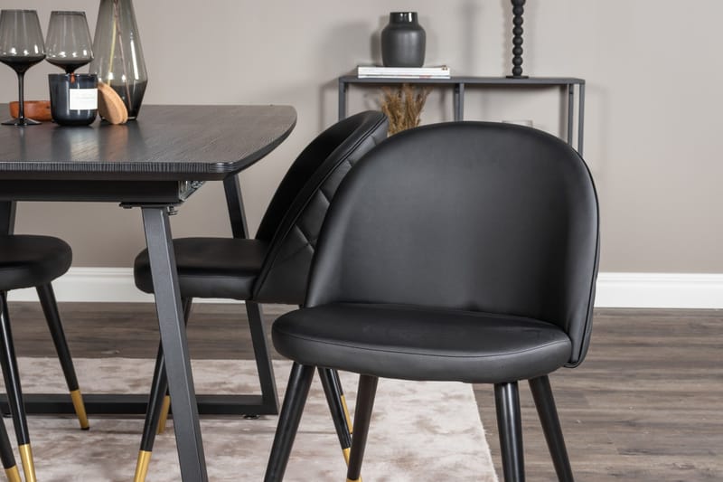 Inca Matgrupp Förlängningsbar 160 cm Rektangulär med 4 Velvet stolar - Möbler - Matplats - Matgrupp & matbord med stolar