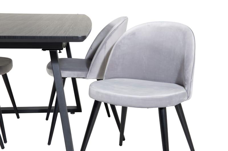 Inca Matgrupp Förlängningsbar 160 cm Rektangulär med 4 Velvet stolar - Möbler - Matplats - Matgrupp & matbord med stolar