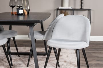 Inca Matgrupp Förlängningsbar 160 cm Rektangulär med 4 Velvet stolar - Möbler - Matplats - Matgrupp & matbord med stolar