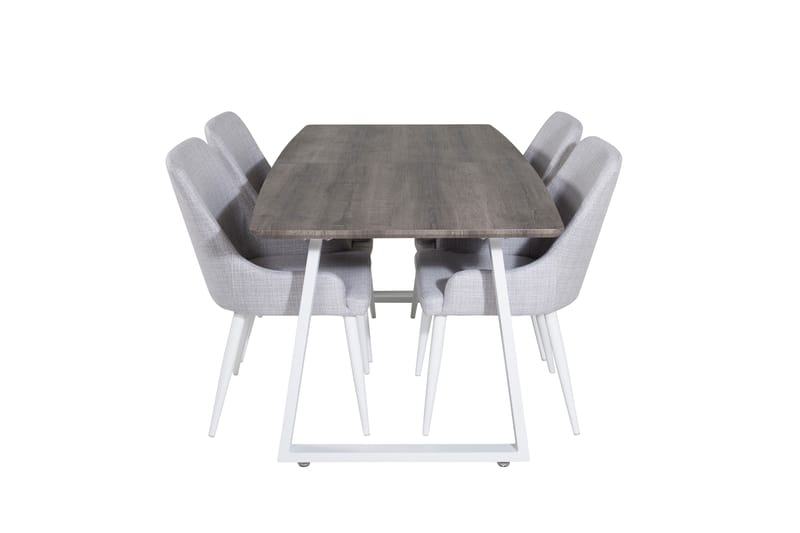 Inca Matgrupp Förlängningsbar 160 cm Rektangulär med 4 Plaza stolar - Grå - Möbler - Matplats - Matgrupp & matbord med stolar