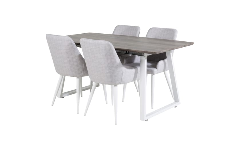 Inca Matgrupp Förlängningsbar 160 cm Rektangulär med 4 Plaza stolar - Grå - Möbler - Matplats - Matgrupp & matbord med stolar