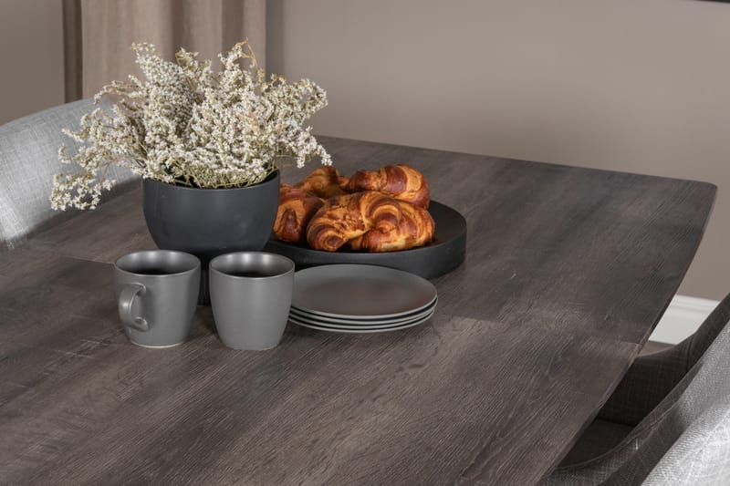 Inca Matgrupp Förlängningsbar 160 cm Rektangulär med 4 Plaza stolar - Grå - Möbler - Matplats - Matgrupp & matbord med stolar