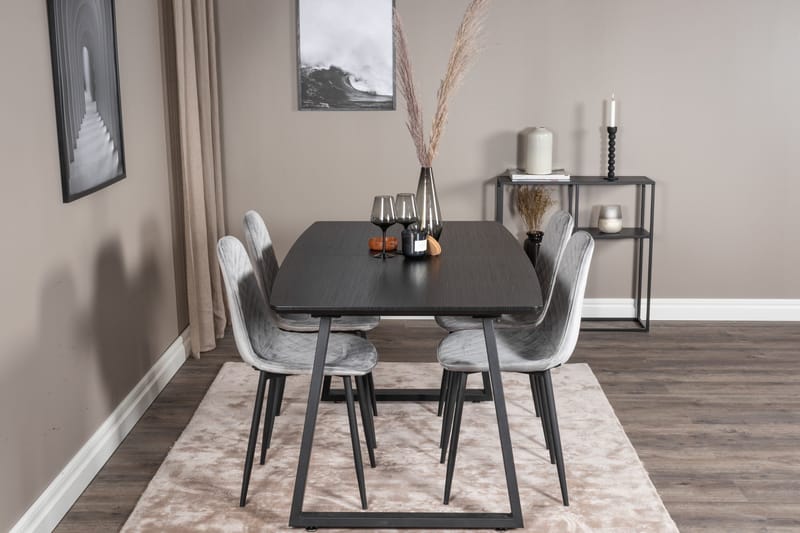Inca Matgrupp Förlängningsbar 160 cm Rektangulär med 4 Polar stolar - Möbler - Matplats - Matgrupp & matbord med stolar