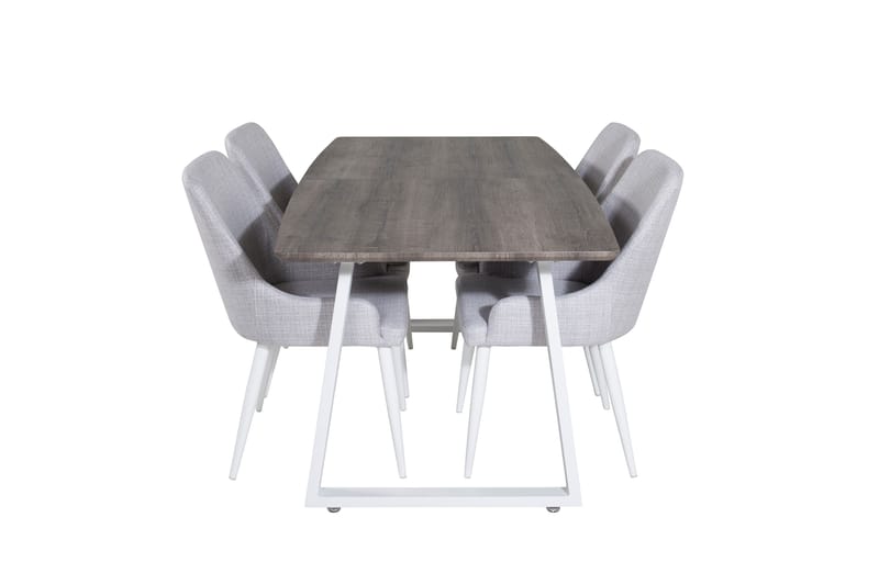 Inca Matgrupp Förlängningsbar 160 cm Rektangulär med 4 Plaza stolar, Grå