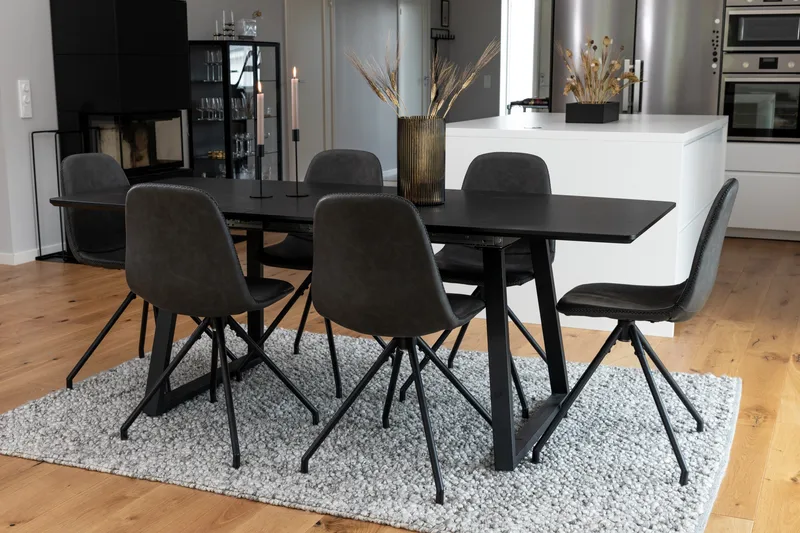 Inca Matgrupp Förlängningsbar 160 cm Rektangulär med 6 Polar stolar - Möbler - Matplats - Matgrupp & matbord med stolar