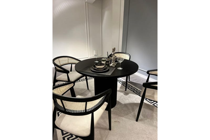 Indumati Matgrupp Rund - Svart/Vit - Möbler - Matplats - Matgrupp & matbord med stolar