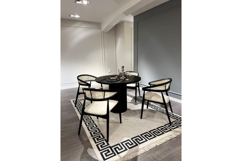 Indumati Matgrupp Rund - Svart/Vit - Möbler - Matplats - Matgrupp & matbord med stolar