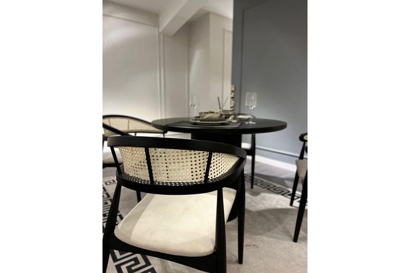 Indumati Matgrupp Rund - Svart/Vit - Möbler - Matplats - Matgrupp & matbord med stolar