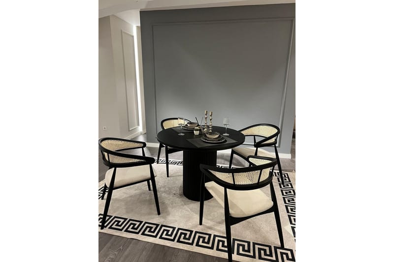 Indumati Matgrupp Rund - Svart/Vit - Möbler - Matplats - Matgrupp & matbord med stolar