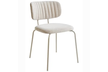 Irins Matstol i Tyg med Metallben - Beige - Möbler - Matplats - Matstol & köksstol