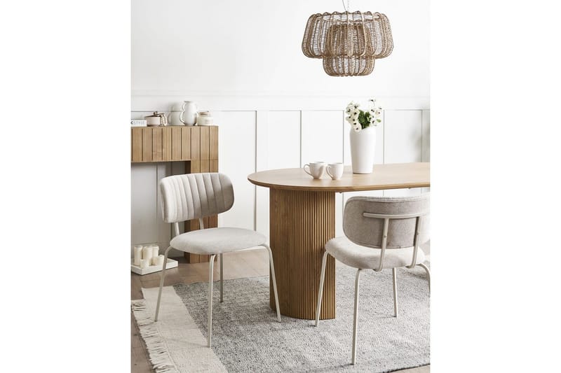 Irins Matstol i Tyg med Metallben - Beige - Möbler - Matplats - Matstol & köksstol