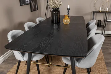 Irunea Förlängningsbar Matgrupp 180 cm inkl 6 Valeri Stolar - Svart/Grå/Manchester - Möbler - Matplats - Matgrupp & matbord med stolar