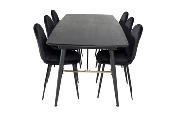 Irunea Förlängningsbar Matgrupp 180 cm inkl 6 Pontus Stolar - Svart - Möbler - Matplats - Matgrupp & matbord med stolar
