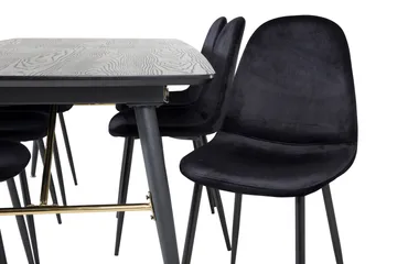 Irunea Förlängningsbar Matgrupp 180 cm inkl 6 Pontus Stolar - Svart - Möbler - Matplats - Matgrupp & matbord med stolar