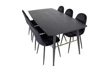 Irunea Förlängningsbar Matgrupp 180 cm inkl 6 Pontus Stolar - Svart - Möbler - Matplats - Matgrupp & matbord med stolar