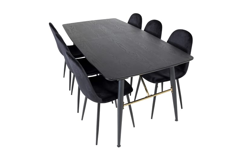 Irunea Förlängningsbar Matgrupp 180 cm inkl 6 Pontus Stolar - Svart - Möbler - Matplats - Matgrupp & matbord med stolar